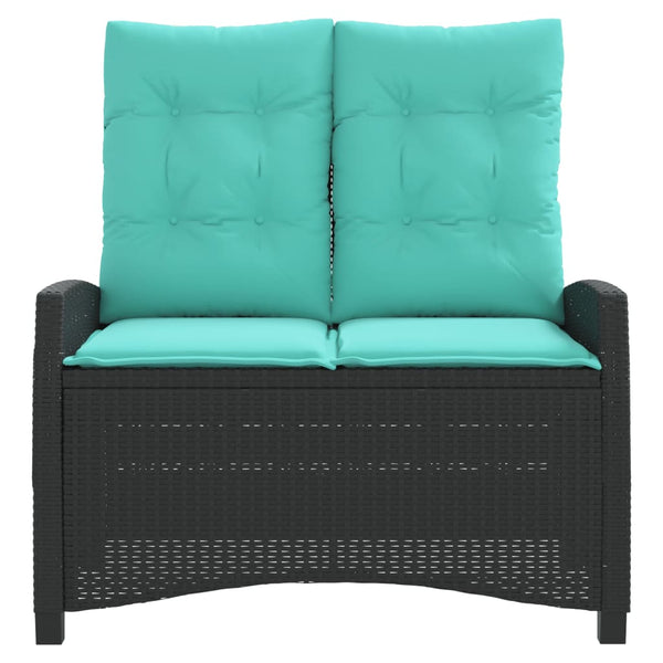 Musta puutarhapenkki kallistuva tyynyillä Eliodora (polyrottinki)