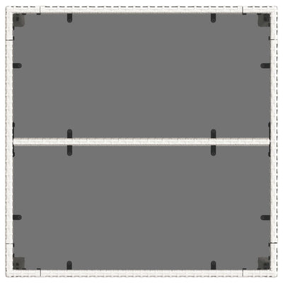 Valkoinen puutarhapöytä Cian 90x90x75cm (lasilevyllä polyrottinki)