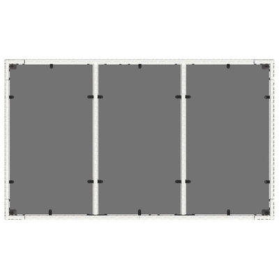 Valkoinen puutarhapöytä lasipöytälevy Marisela 150x90x75cm (polyrottinki)