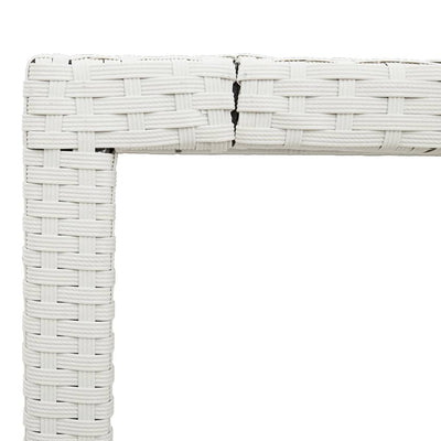 Puutarhapöytä lasipöytälevy valkoinen 150x90x75 cm polyrottinki