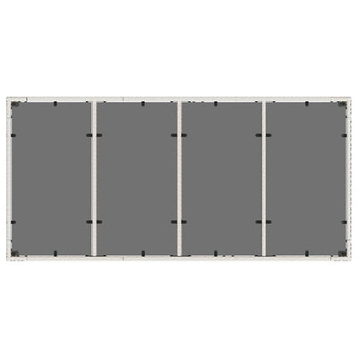 Valkoinen puutarhapöytä lasipöytälevy Rovelino 190x90x75cm (polyrottinki)