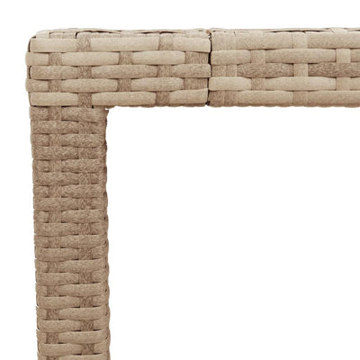 Puutarhapöytä beige 190x90x75 cm polyrottinki ja akasiapuu