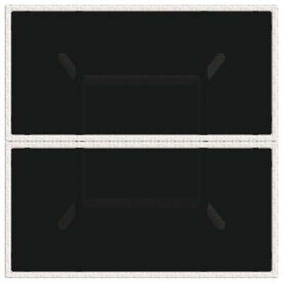 Valkoinen puutarhapöytä Actiunea 80x80x75cm (lasilevyllä polyrottinki)