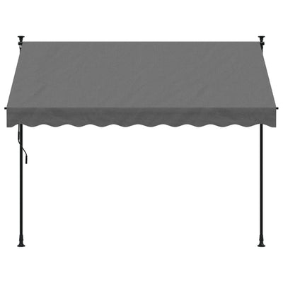 Sisäänkelattava markiisi antrasiitti 250x150 cm kangas ja teräs