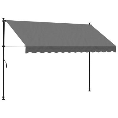 Sisäänkelattava markiisi antrasiitti 300x150 cm kangas ja teräs