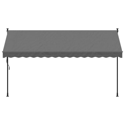 Sisäänkelattava markiisi antrasiitti 350x150 cm kangas ja teräs