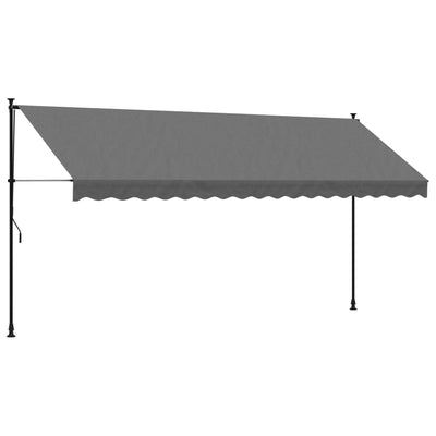 Sisäänkelattava markiisi antrasiitti 400x150 cm kangas ja teräs