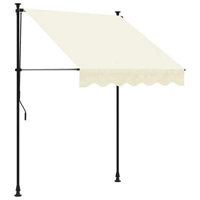 Sisäänkelattava markiisi kerma 150x150 cm kangas ja teräs