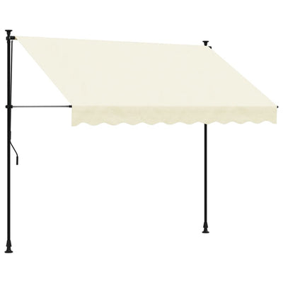 Sisäänkelattava markiisi kerma 250x150 cm kangas ja teräs