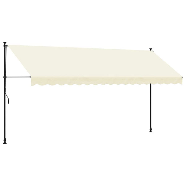 Sisäänkelattava markiisi kerma 400x150 cm kangas ja teräs