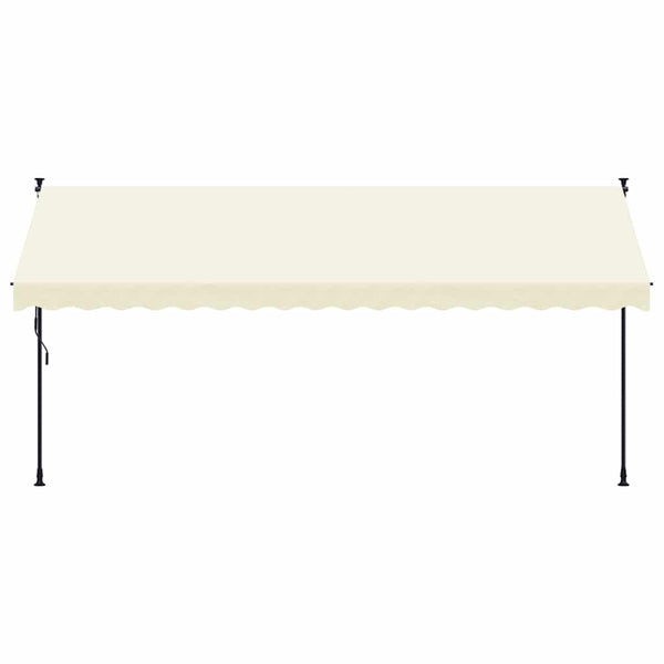 Sisäänkelattava markiisi kerma 400x150 cm kangas ja teräs