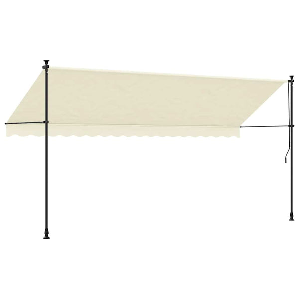 Sisäänkelattava markiisi kerma 400x150 cm kangas ja teräs