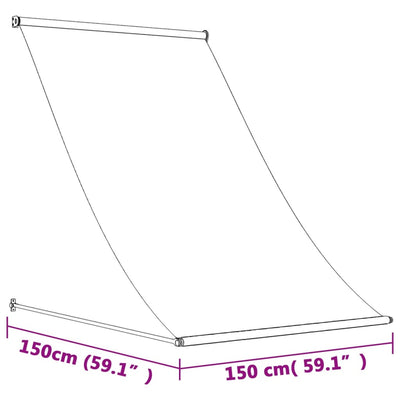 Sisäänkelattava markiisi antrasiitti 150x150 cm kangas ja teräs