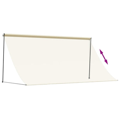 Sisäänkelattava markiisi kerma 300x150 cm kangas ja teräs