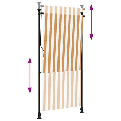 Oranssivalkoinen ulkorullaverho Feliana 120x270cm (kangas ja teräs)