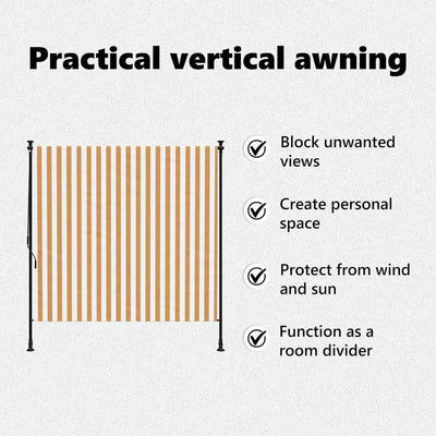 Oranssivalkoinen ulkorullaverho Feliana 150x270cm (kangas ja teräs)