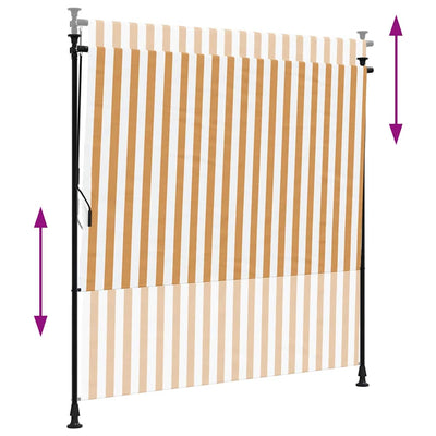 Oranssivalkoinen ulkorullaverho Feliana 150x270cm (kangas ja teräs)