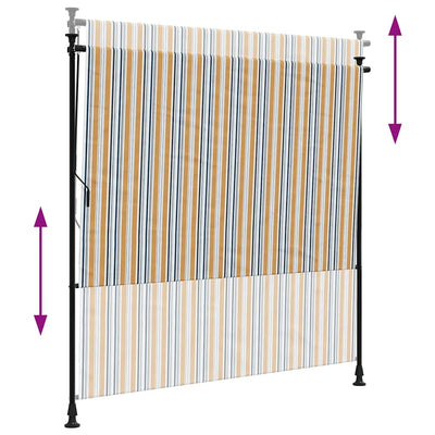 Keltavalkoinen ulkorullaverho Feliana 150x270cm (kangas ja teräs)