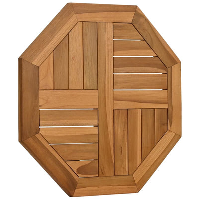 Pöytälevy 50x50x2,5 cm kahdeksankulmio täysi tiikki