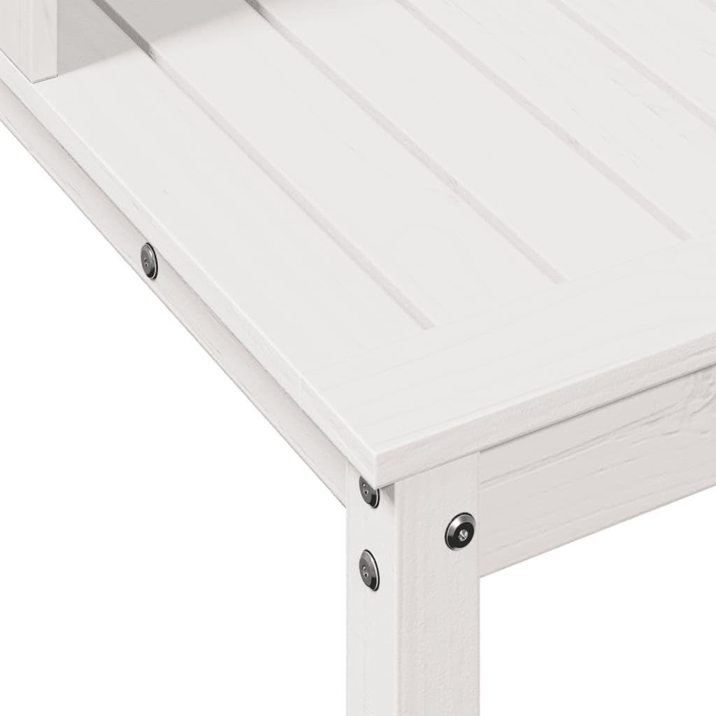 Valkoinen ruukutuspöytä hyllyllä Varadi 82,5x50x109,5cm (mänty)