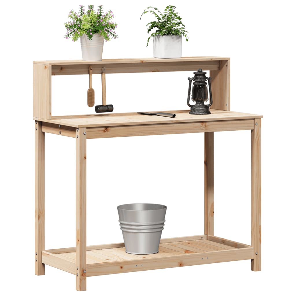 Ruukutuspöytä hyllyllä Varadi 108x50x109,5cm (mänty)