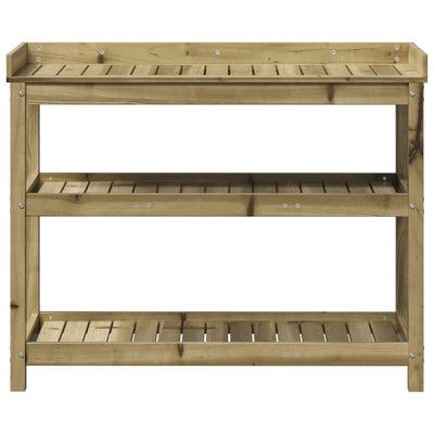 Ruukutuspöytä hyllyillä 108x45x86,5 cm kyllästetty mänty