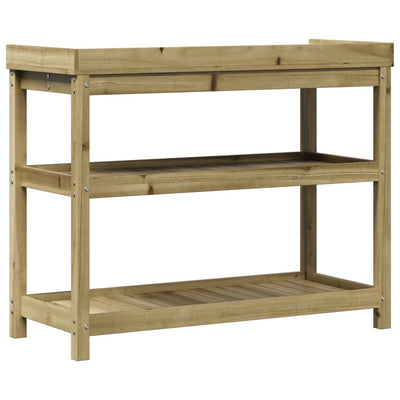 Ruukutuspöytä hyllyillä 108x45x86,5 cm kyllästetty mänty