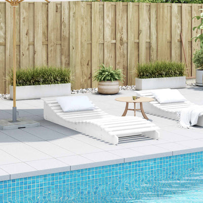 Valkoinen aurinkotuoli Turkian 205x60x31,5cm (mänty)