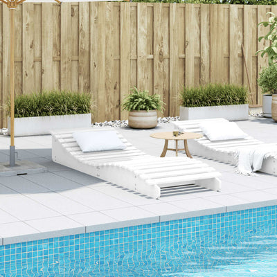 Valkoinen aurinkotuoli Turkian 205x70x31,5cm (mänty)