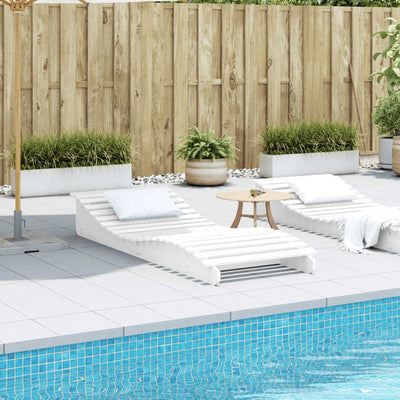 Valkoinen aurinkotuoli Turkian 205x80x31,5cm (mänty)