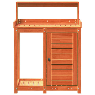 Ruskea ruukutuspöytä hyllyllä Leonidas 82,5x50x109,5cm (mänty)