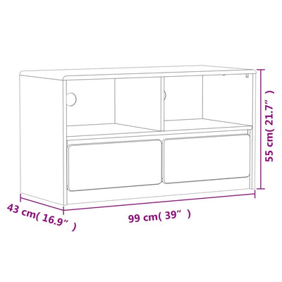 TV-taso SAUDA tammenvärinen 99x43x55 cm täysi mänty