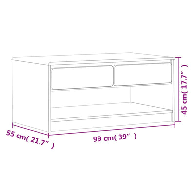 Sohvapöytä SAUDA harmaa 99x55x45 cm täysi mänty