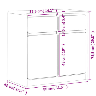 Senkki SAUDA tammenvärinen 80x43x75,5 cm täysi mänty
