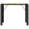 Musta puutarhapöytä akasiapuu ja polyrottinki Brahas 145x80x110cm