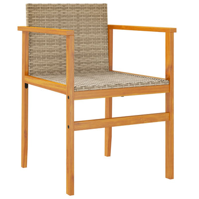 Puutarhatuolit 2 kpl beige polyrottinki ja täysi puu