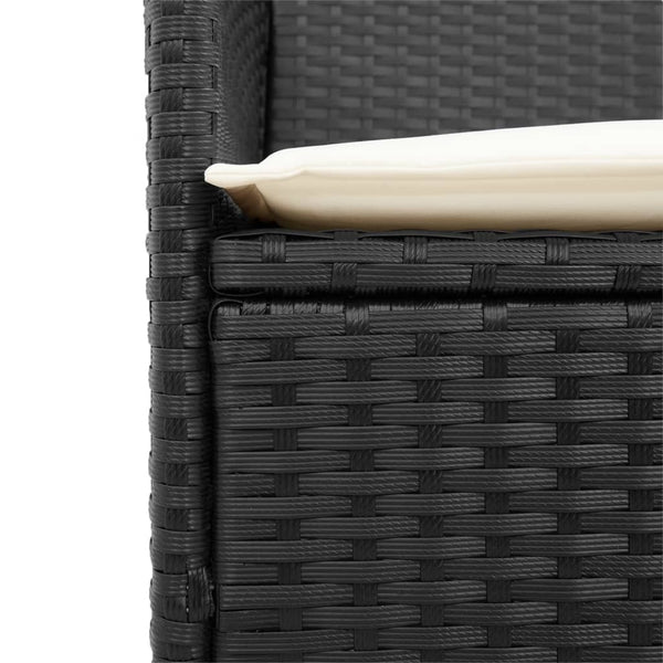 Musta puutarhatuolit tyynyillä Exstera (2 kpl musta polyrottinki ja puu)