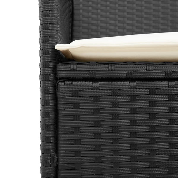 Musta puutarhatuolit tyynyillä Exstera (2 kpl polyrottinki ja puu)