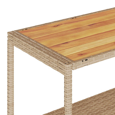 Beige baarivaunu 3 tasoa Ionicu (polyrottinki ja akasiapuu)