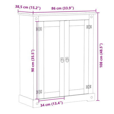 Kenkäkaappi Corona 86x38,5x108 cm täysi mänty