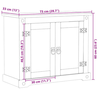 Kylpyhuoneen pesuallaskaappi Corona 73x33x60 cm täysi mänty
