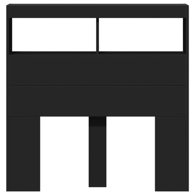 Musta sängynpäätykaappi Nculai 100x17x102cm (led-valoilla)