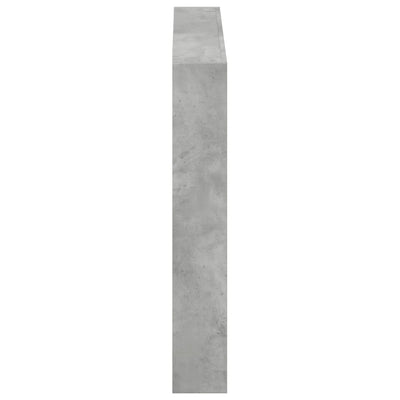 Sängynpäätykaappi LED-valoilla betoninharmaa 100x17x102 cm