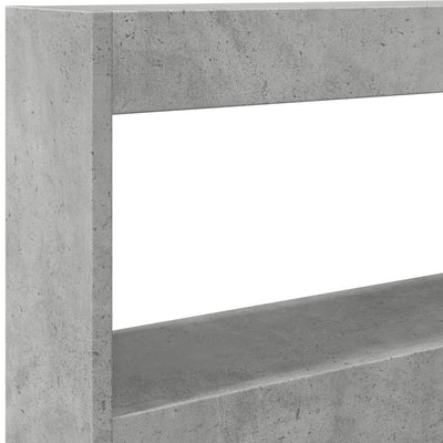 Sängynpäätykaappi LED-valoilla betoninharmaa 100x17x102 cm