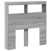 Sängynpäätykaappi LED-valoilla harmaa Sonoma 100x17x102 cm