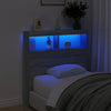 Sängynpäätykaappi LED-valoilla harmaa Sonoma 100x17x102 cm