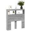 Sängynpäätykaappi LED-valoilla harmaa Sonoma 100x17x102 cm