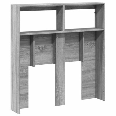 Sängynpäätykaappi LED-valoilla harmaa Sonoma 100x17x102 cm