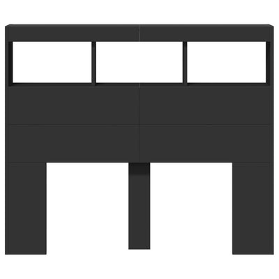 Musta sängynpäätykaappi Nculai 120x17x102cm (led-valoilla)