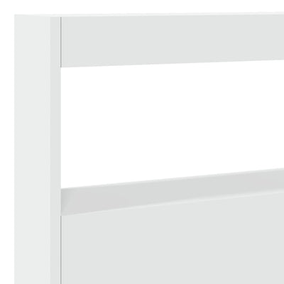 Valkoinen sängynpäätykaappi Nculai 140x17x102cm (led-valoilla)